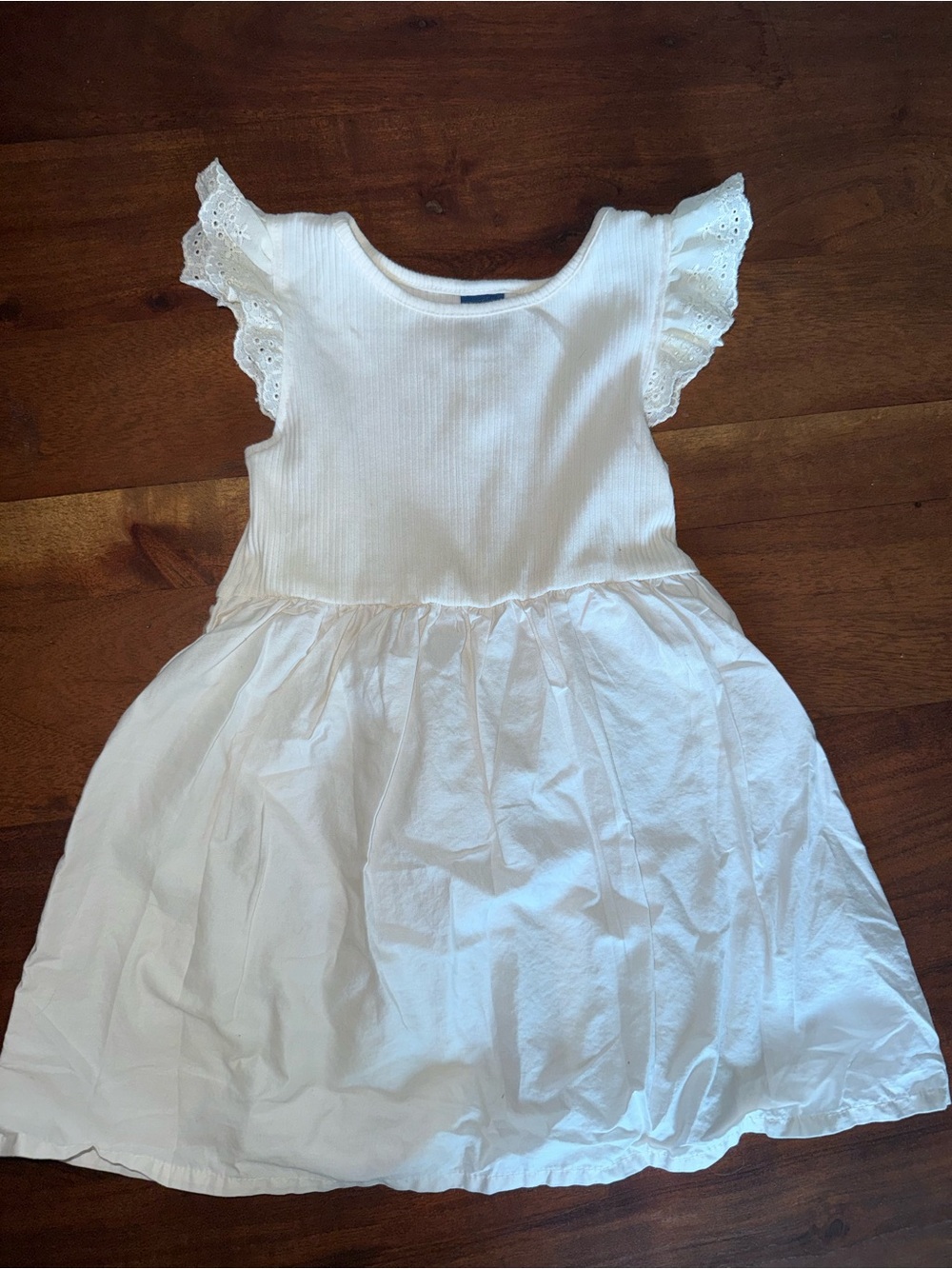 Old Navy White Eyelet-Sleeve Cotton Dress